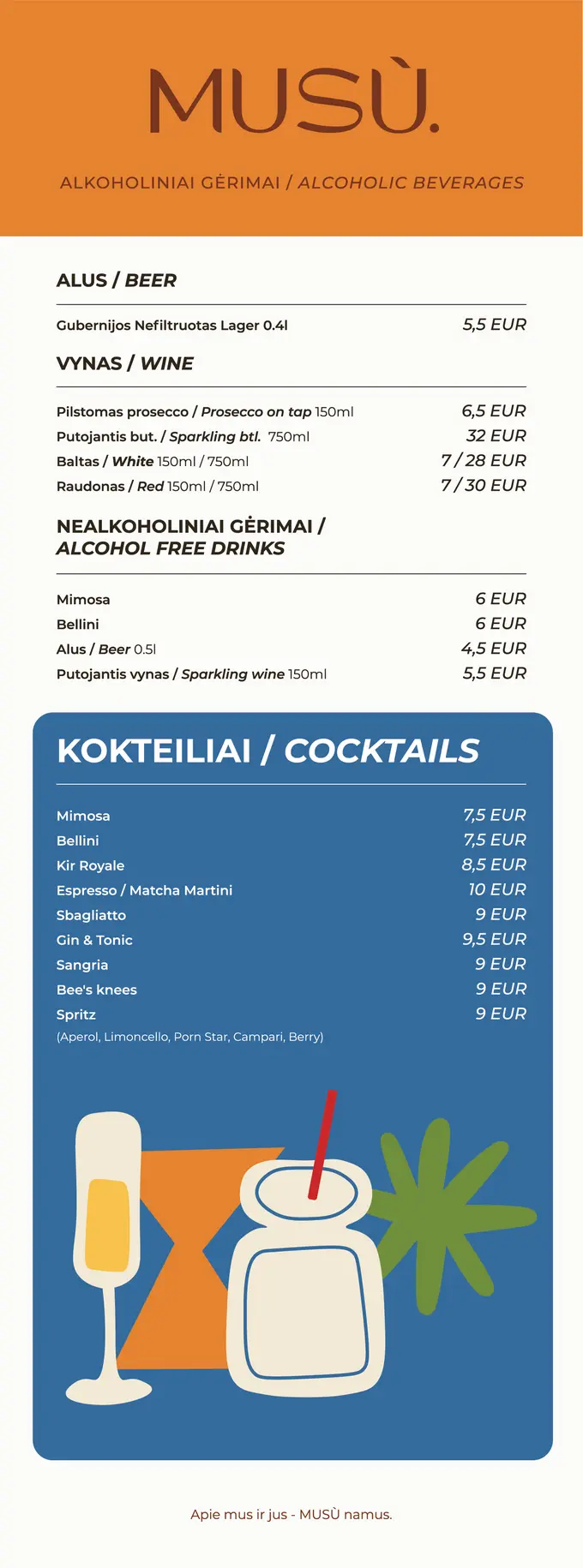 Musu gėrimų meniu 2